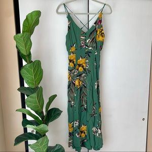 Urban Outfitter cross strap floral midi dress